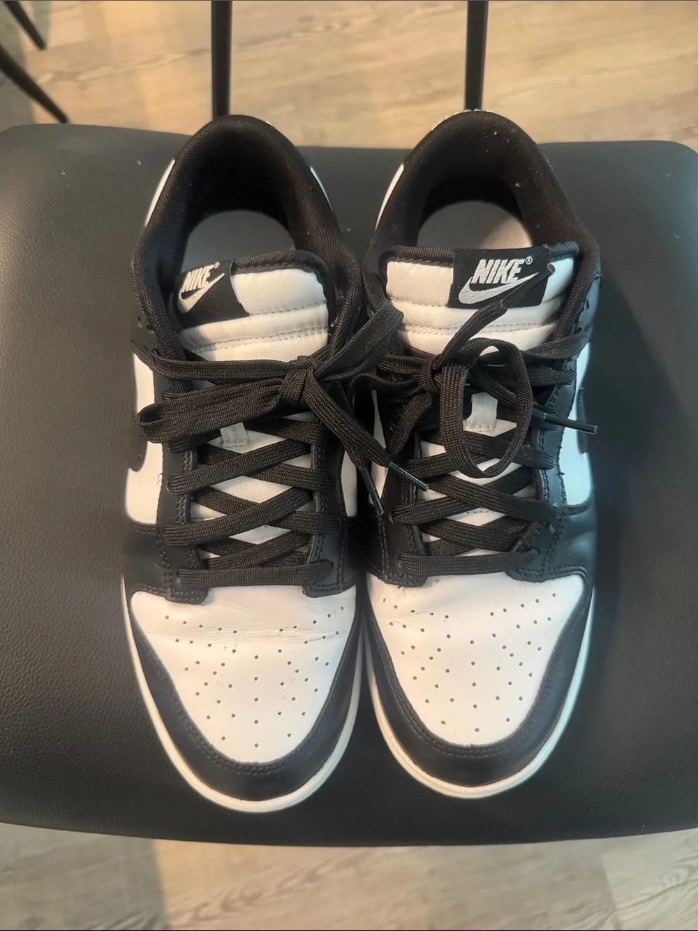 Nike Black and White Dunk-Style Low Tops